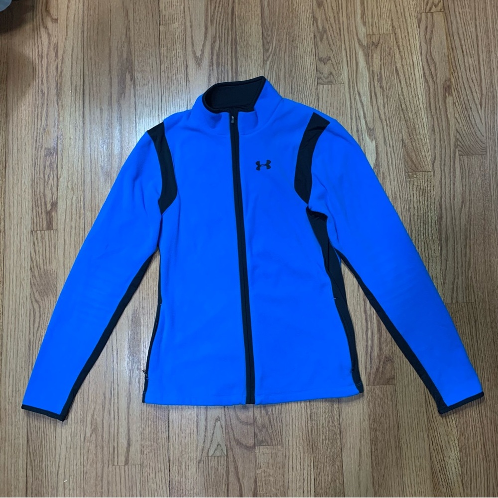 Under Armour Full-Zip Light Fleece Jacket - Cerulean Blue & Black Medium